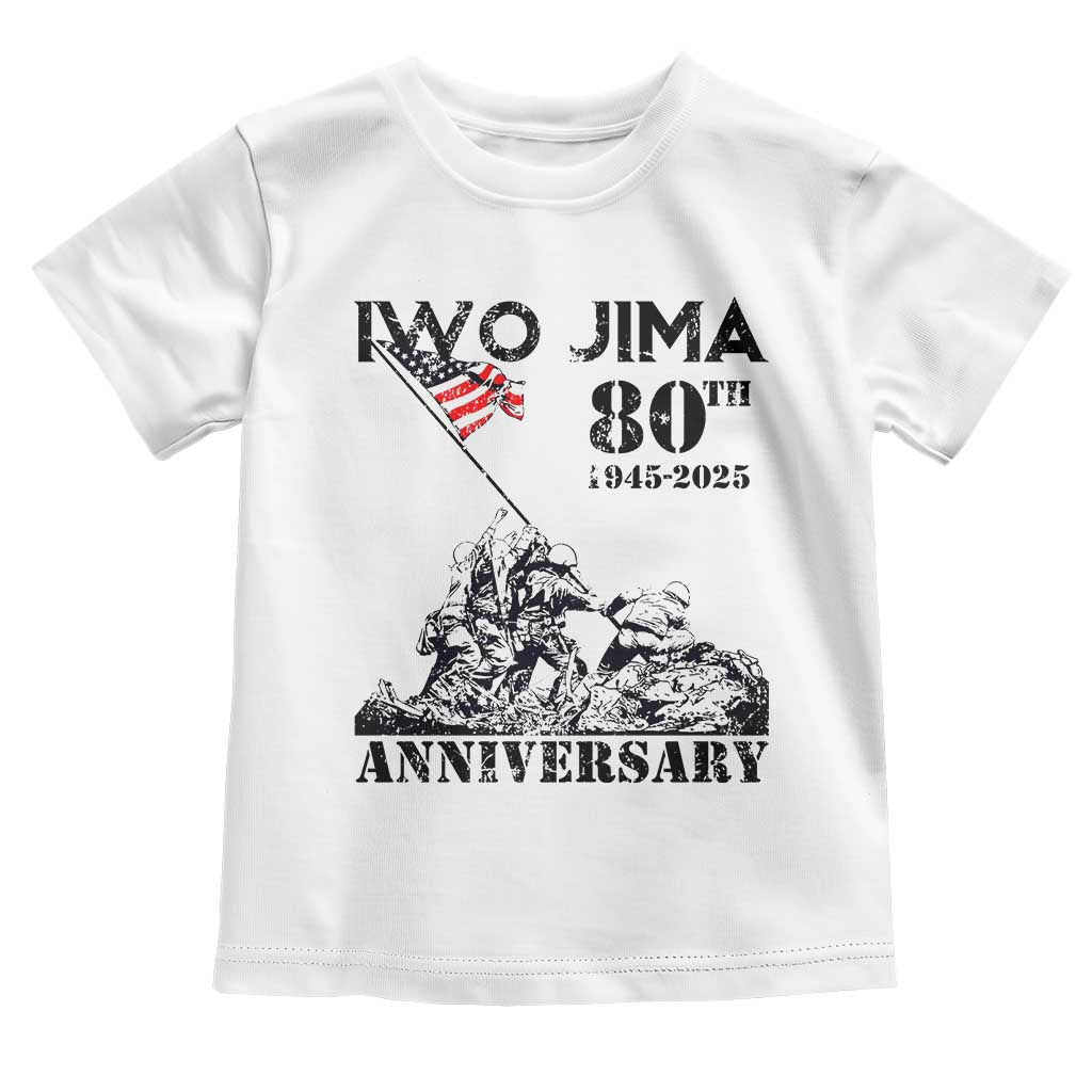 Iwo Jima WWII Veteran Toddler T Shirt 80th Anniversary 4th of July US Flag