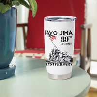 Iwo Jima WWII Veteran Tumbler Cup 80th Anniversary 4th of July US Flag
