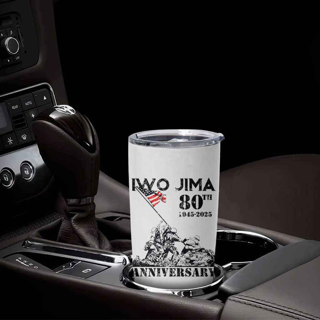 Iwo Jima WWII Veteran Tumbler Cup 80th Anniversary 4th of July US Flag