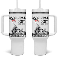 Iwo Jima WWII Veteran Tumbler With Handle 80th Anniversary 4th of July US Flag