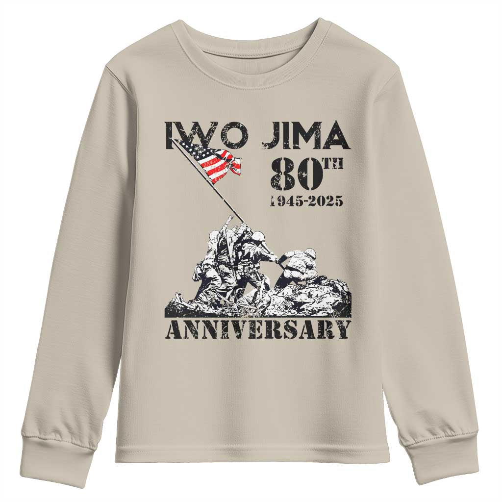 Iwo Jima WWII Veteran Youth Sweatshirt 80th Anniversary 4th of July US Flag
