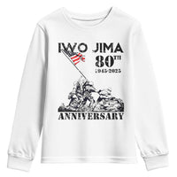 Iwo Jima WWII Veteran Youth Sweatshirt 80th Anniversary 4th of July US Flag