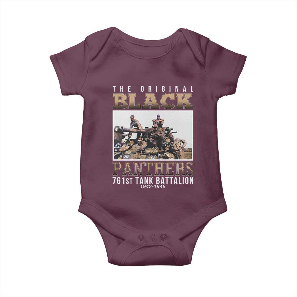 761st Tank Battalion Tribute Baby Onesie Black Panthers WW2 Heroes
