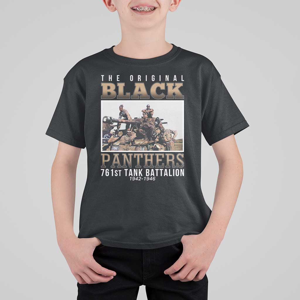 761st Tank Battalion Tribute T Shirt For Kid Black Panthers WW2 Heroes