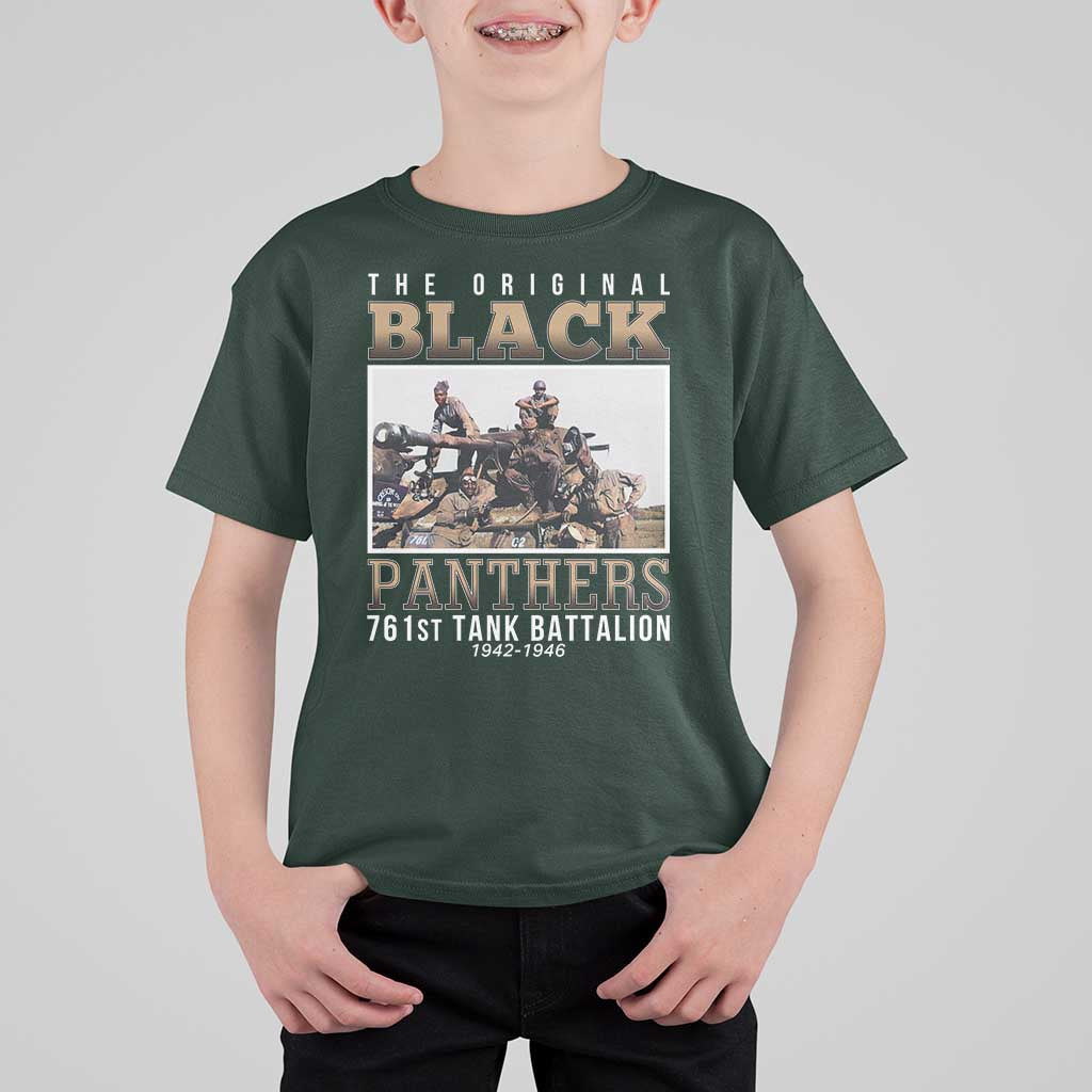 761st Tank Battalion Tribute T Shirt For Kid Black Panthers WW2 Heroes
