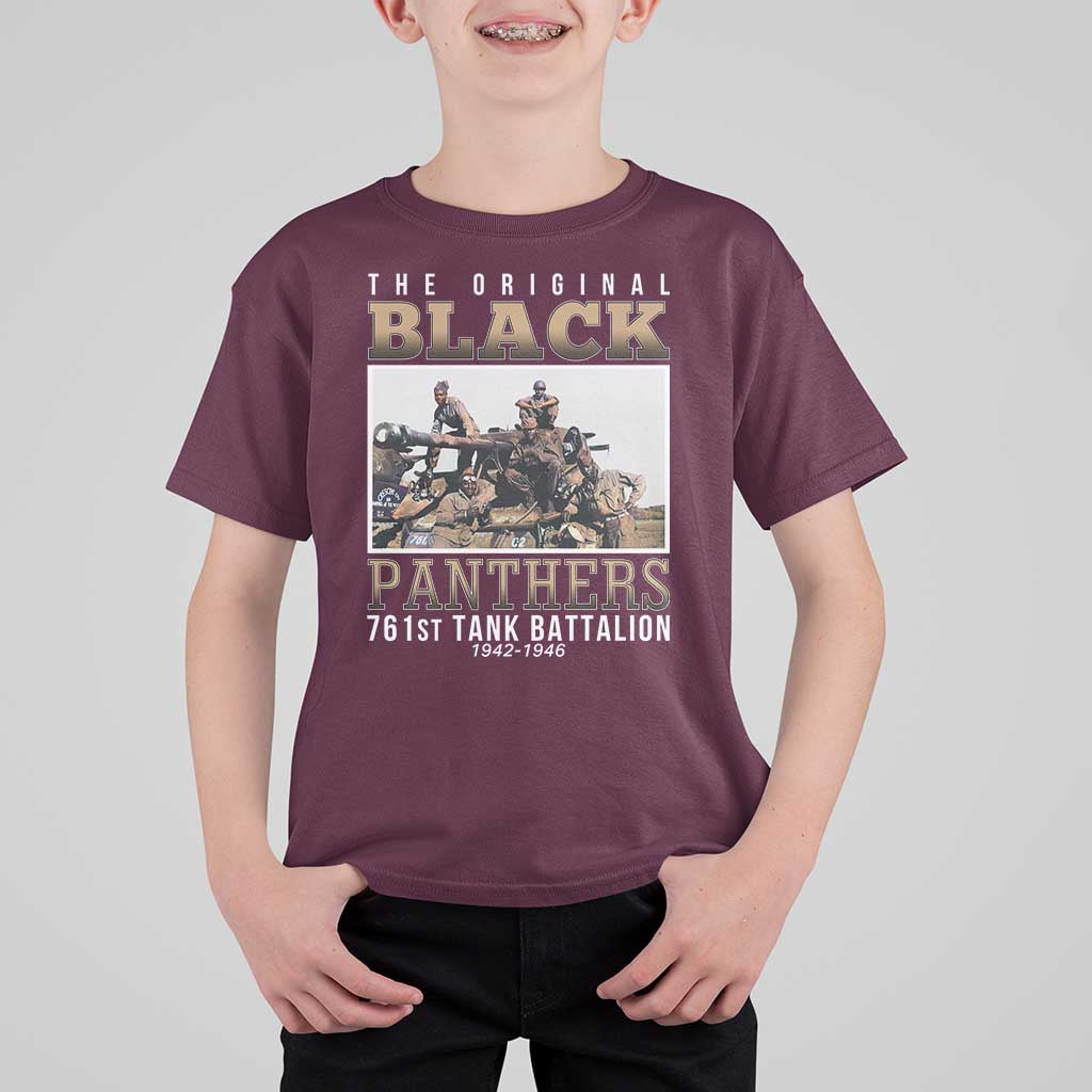 761st Tank Battalion Tribute T Shirt For Kid Black Panthers WW2 Heroes