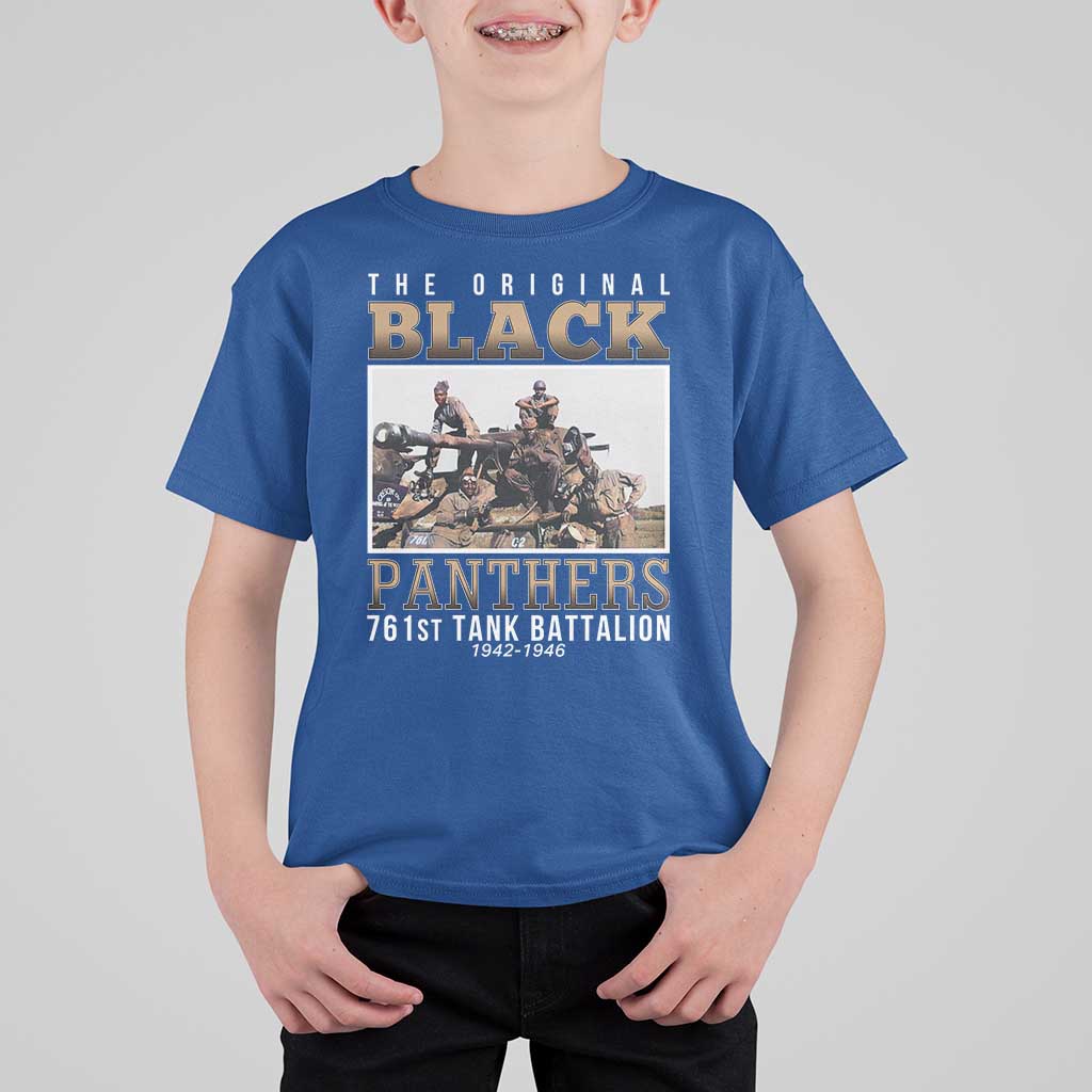 761st Tank Battalion Tribute T Shirt For Kid Black Panthers WW2 Heroes