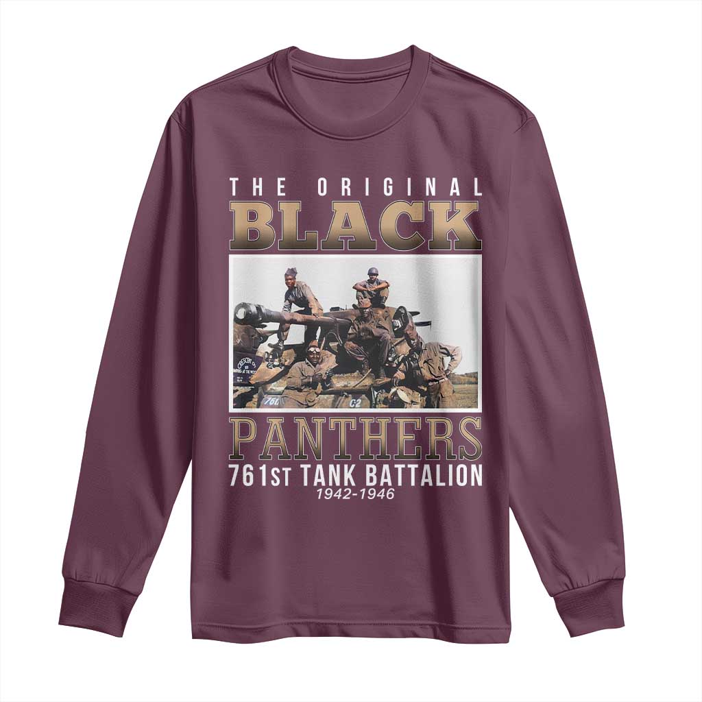 761st Tank Battalion Tribute Long Sleeve Shirt Black Panthers WW2 Heroes