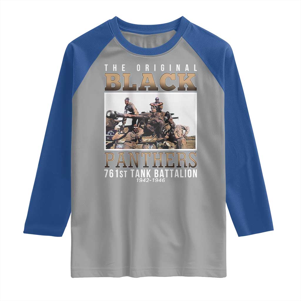 761st Tank Battalion Tribute Raglan Shirt Black Panthers WW2 Heroes