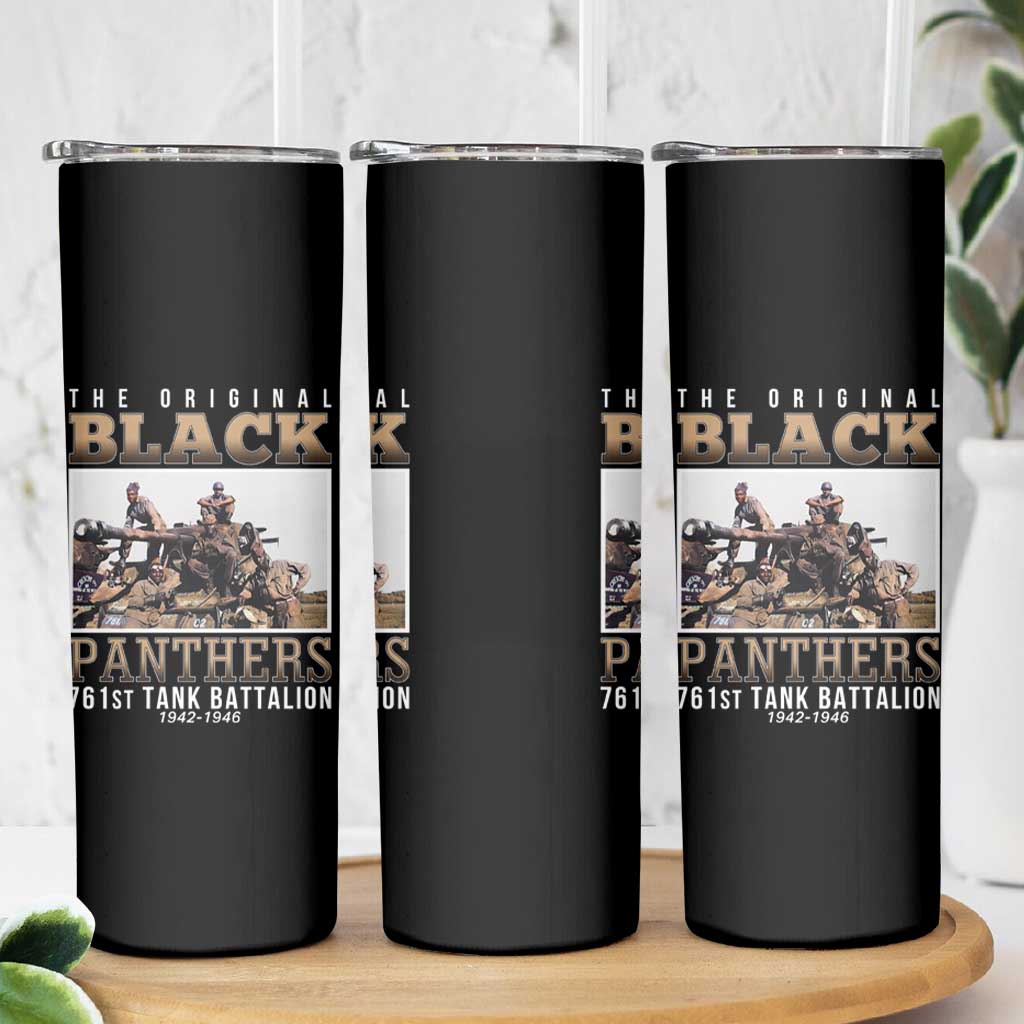 761st Tank Battalion Tribute Skinny Tumbler Black Panthers WW2 Heroes