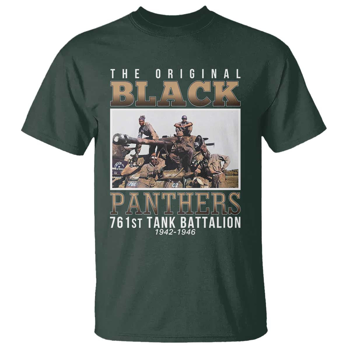 761st Tank Battalion Tribute T Shirt Black Panthers WW2 Heroes
