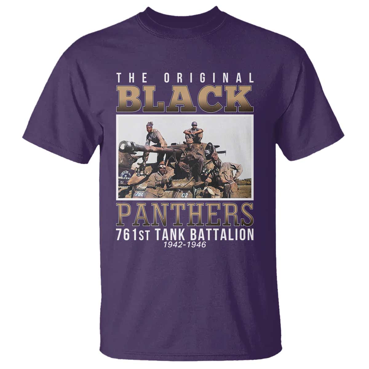 761st Tank Battalion Tribute T Shirt Black Panthers WW2 Heroes
