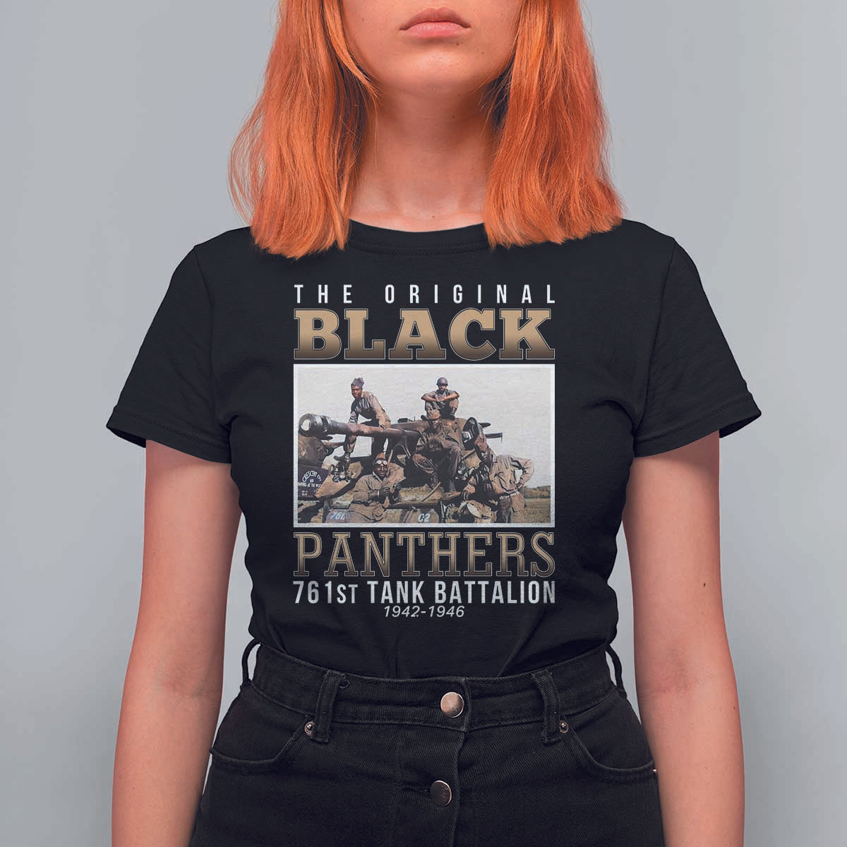 761st Tank Battalion Tribute T Shirt For Women Black Panthers WW2 Heroes
