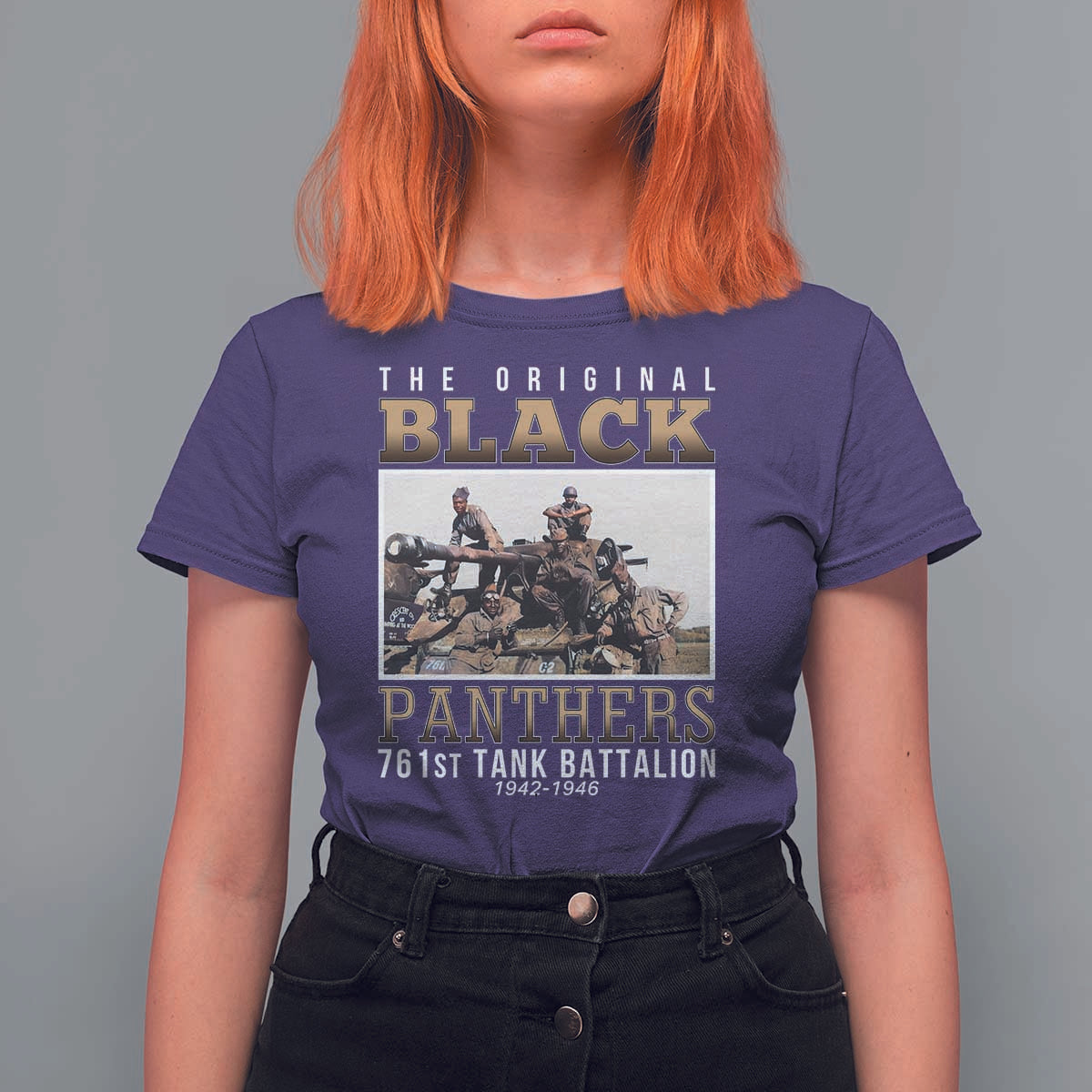 761st Tank Battalion Tribute T Shirt For Women Black Panthers WW2 Heroes