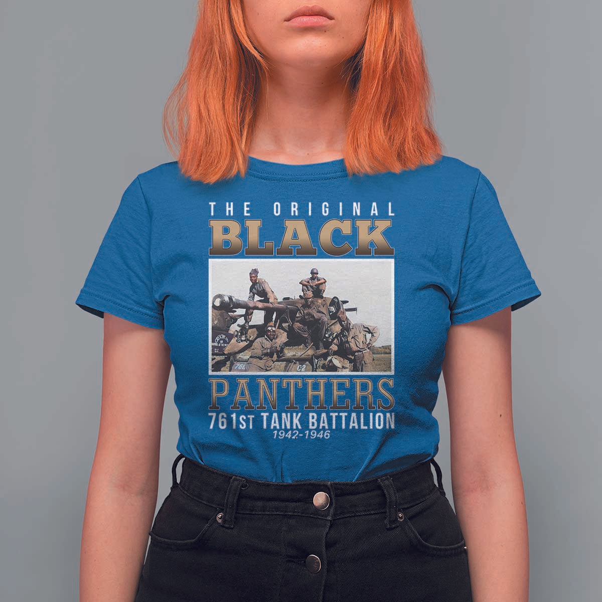 761st Tank Battalion Tribute T Shirt For Women Black Panthers WW2 Heroes