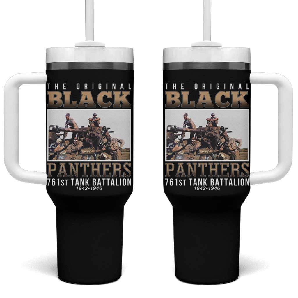 761st Tank Battalion Tribute Tumbler With Handle Black Panthers WW2 Heroes