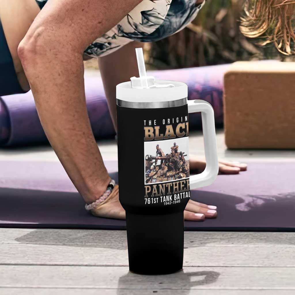 761st Tank Battalion Tribute Tumbler With Handle Black Panthers WW2 Heroes