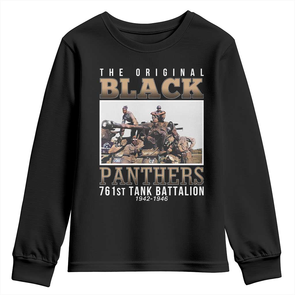 761st Tank Battalion Tribute Youth Sweatshirt Black Panthers WW2 Heroes
