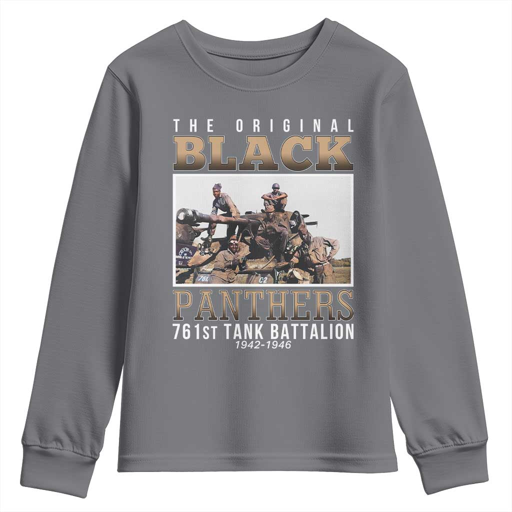 761st Tank Battalion Tribute Youth Sweatshirt Black Panthers WW2 Heroes