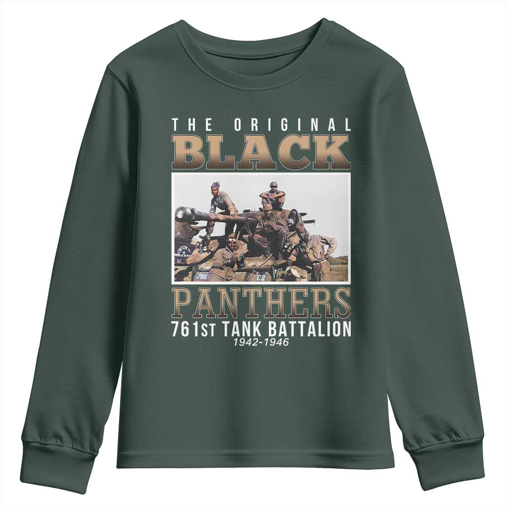 761st Tank Battalion Tribute Youth Sweatshirt Black Panthers WW2 Heroes