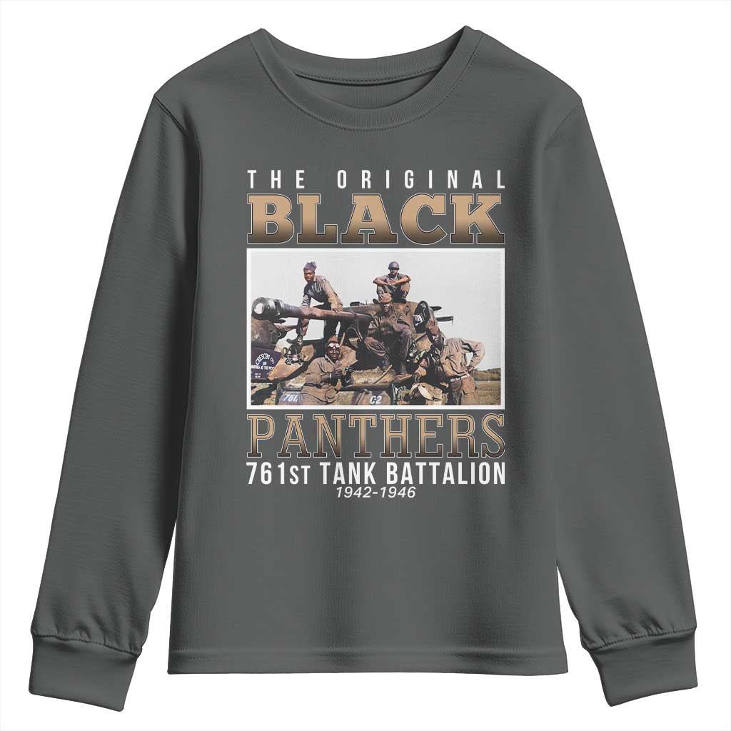 761st Tank Battalion Tribute Youth Sweatshirt Black Panthers WW2 Heroes