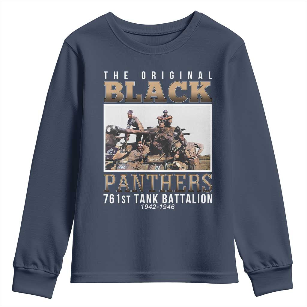 761st Tank Battalion Tribute Youth Sweatshirt Black Panthers WW2 Heroes