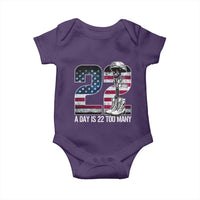 Veteran Suicide Awareness Baby Onesie 22 A Day is 22 Too Many Veteran Lives Matter