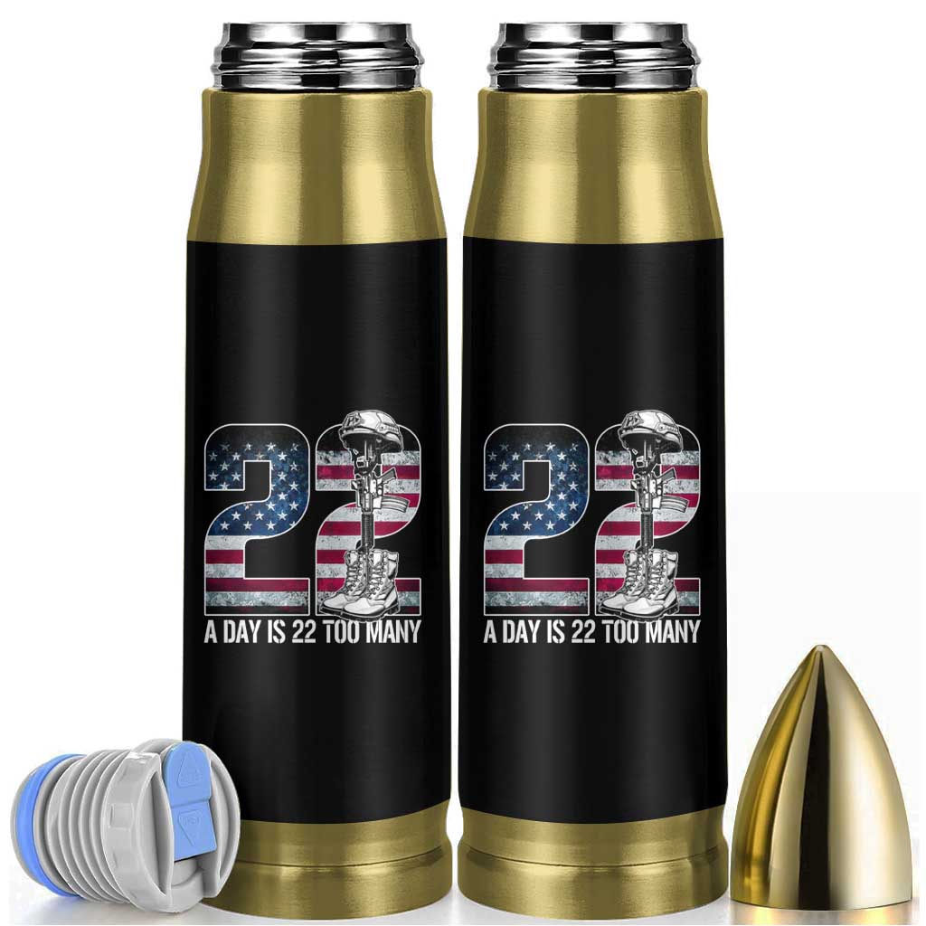 Veteran Suicide Awareness Bullet Tumbler 22 A Day is 22 Too Many Veteran Lives Matter