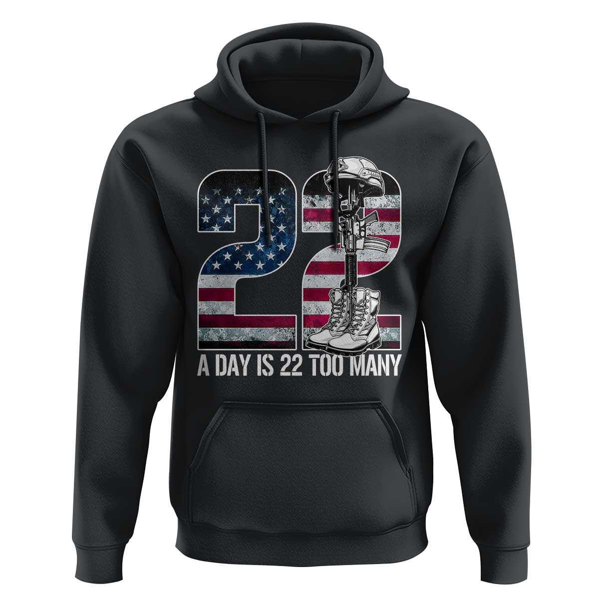 Veteran Suicide Awareness Hoodie 22 A Day is 22 Too Many Veteran Lives Matter