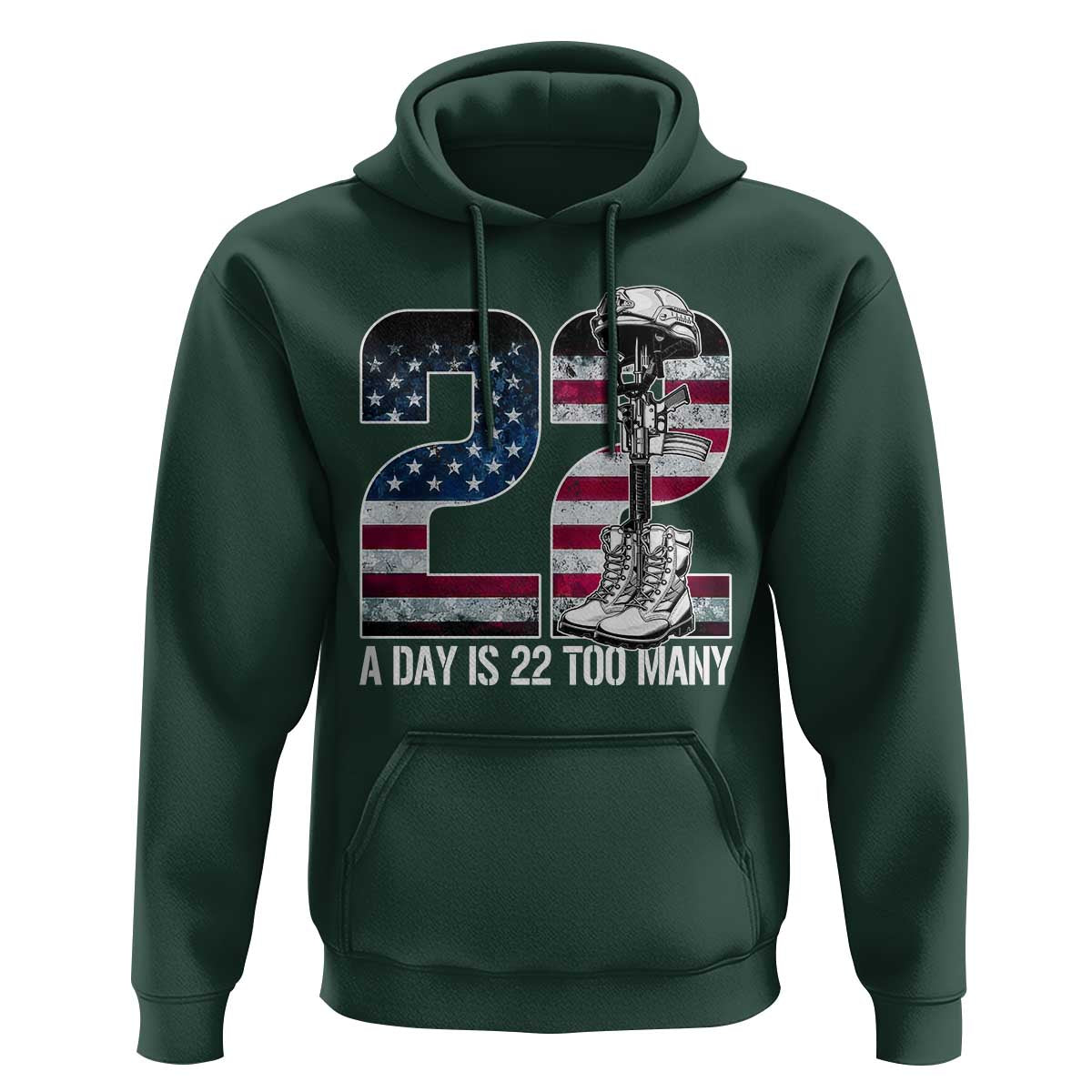 Veteran Suicide Awareness Hoodie 22 A Day is 22 Too Many Veteran Lives Matter