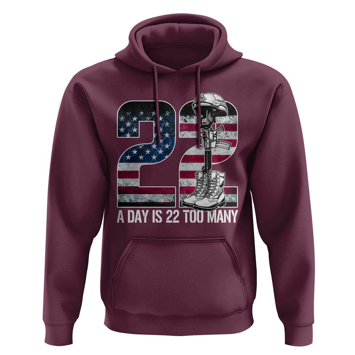 Veteran Suicide Awareness Hoodie 22 A Day is 22 Too Many Veteran Lives Matter
