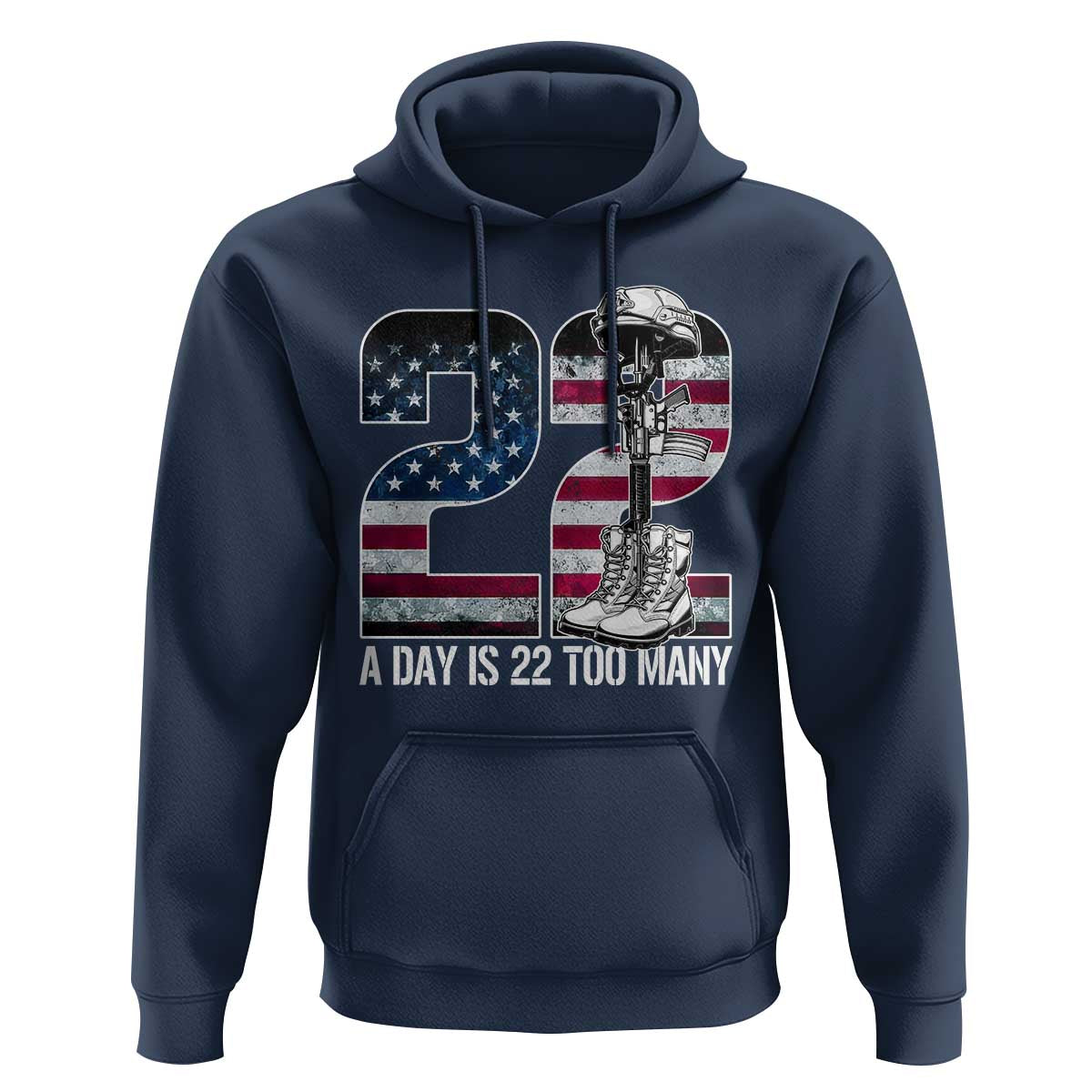 Veteran Suicide Awareness Hoodie 22 A Day is 22 Too Many Veteran Lives Matter