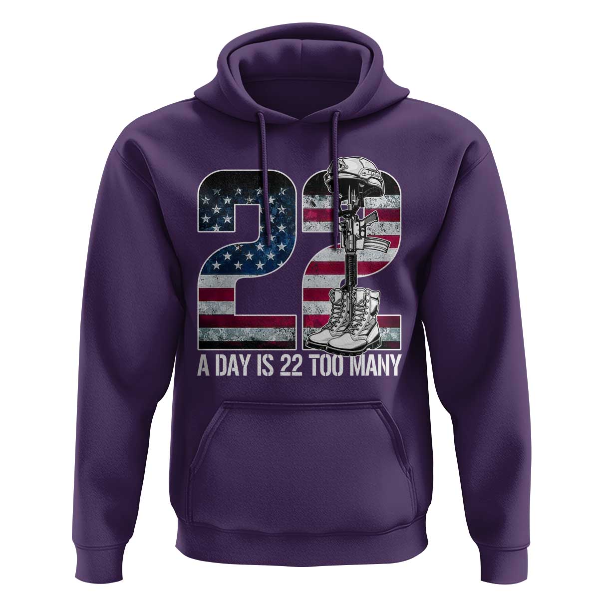 Veteran Suicide Awareness Hoodie 22 A Day is 22 Too Many Veteran Lives Matter