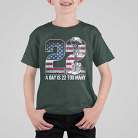 Veteran Suicide Awareness T Shirt For Kid 22 A Day is 22 Too Many Veteran Lives Matter