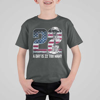 Veteran Suicide Awareness T Shirt For Kid 22 A Day is 22 Too Many Veteran Lives Matter