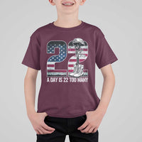 Veteran Suicide Awareness T Shirt For Kid 22 A Day is 22 Too Many Veteran Lives Matter