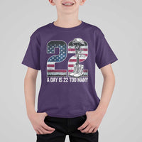 Veteran Suicide Awareness T Shirt For Kid 22 A Day is 22 Too Many Veteran Lives Matter