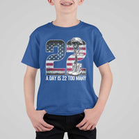 Veteran Suicide Awareness T Shirt For Kid 22 A Day is 22 Too Many Veteran Lives Matter