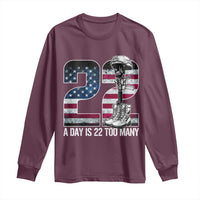 Veteran Suicide Awareness Long Sleeve Shirt 22 A Day is 22 Too Many Veteran Lives Matter