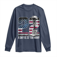 Veteran Suicide Awareness Long Sleeve Shirt 22 A Day is 22 Too Many Veteran Lives Matter
