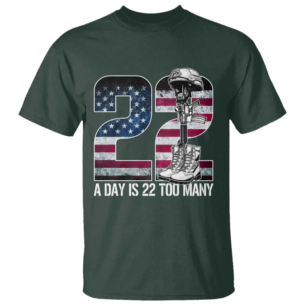 Veteran Suicide Awareness T Shirt 22 A Day is 22 Too Many Veteran Lives Matter