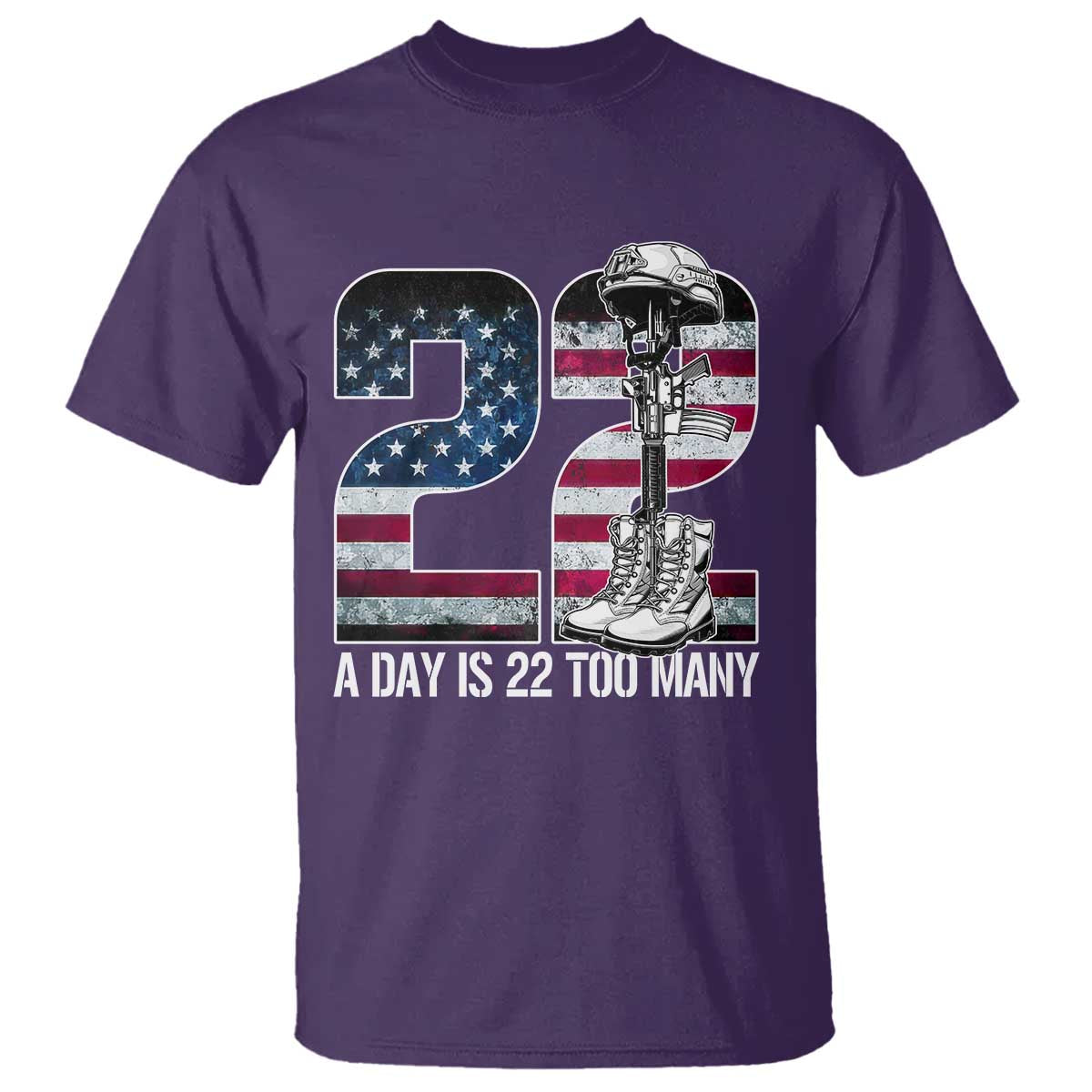 Veteran Suicide Awareness T Shirt 22 A Day is 22 Too Many Veteran Lives Matter