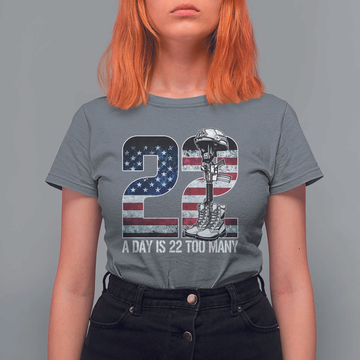 Veteran Suicide Awareness T Shirt For Women 22 A Day is 22 Too Many Veteran Lives Matter