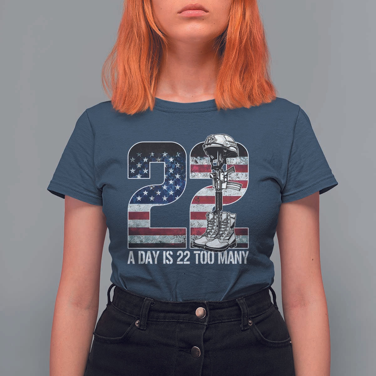 Veteran Suicide Awareness T Shirt For Women 22 A Day is 22 Too Many Veteran Lives Matter