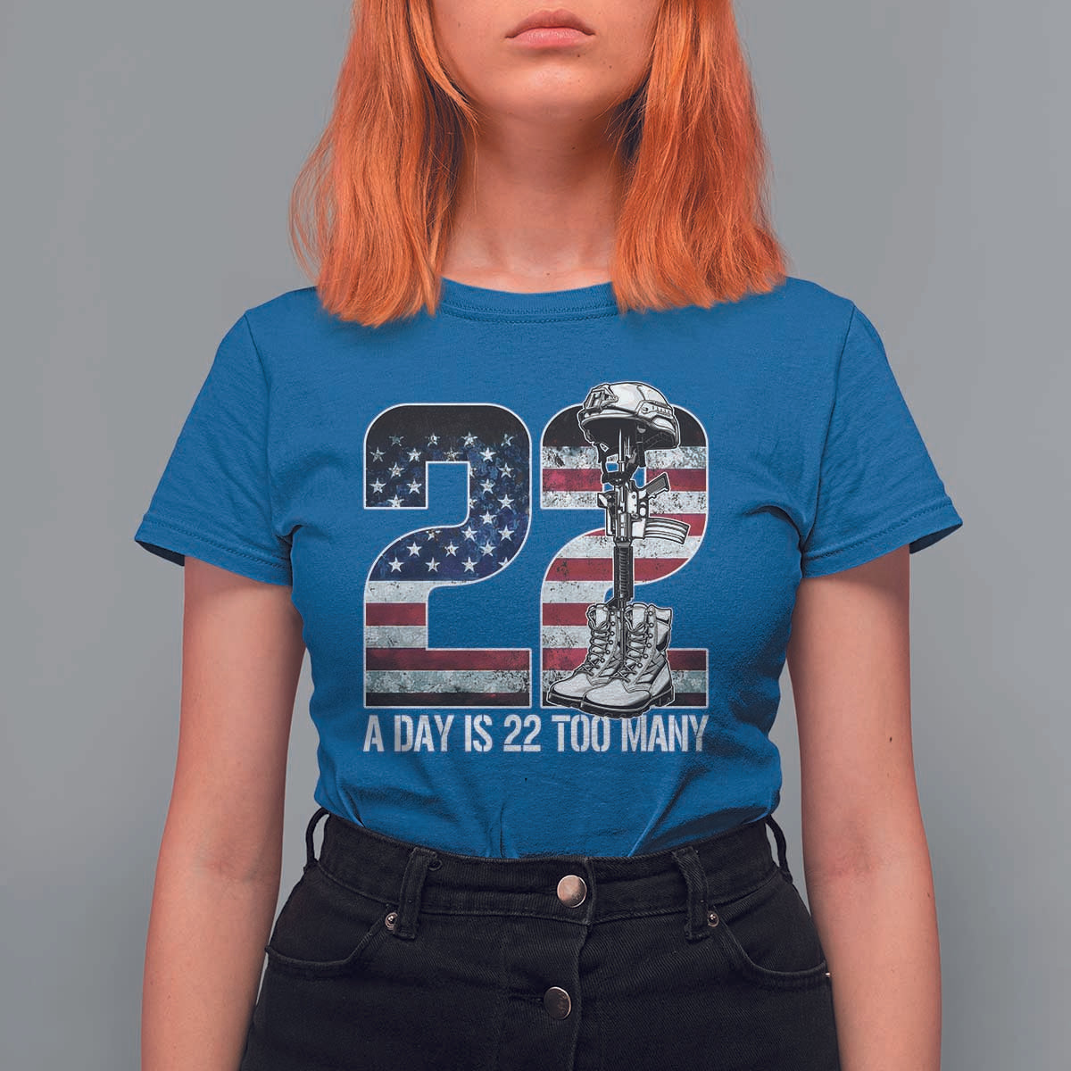 Veteran Suicide Awareness T Shirt For Women 22 A Day is 22 Too Many Veteran Lives Matter