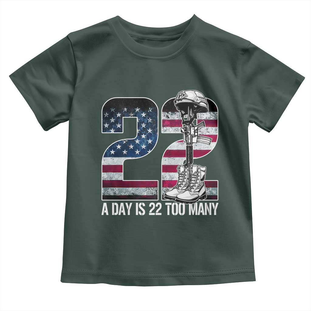 Veteran Suicide Awareness Toddler T Shirt 22 A Day is 22 Too Many Veteran Lives Matter