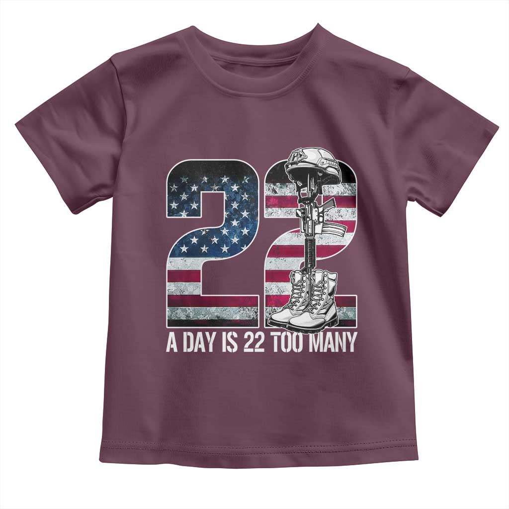 Veteran Suicide Awareness Toddler T Shirt 22 A Day is 22 Too Many Veteran Lives Matter