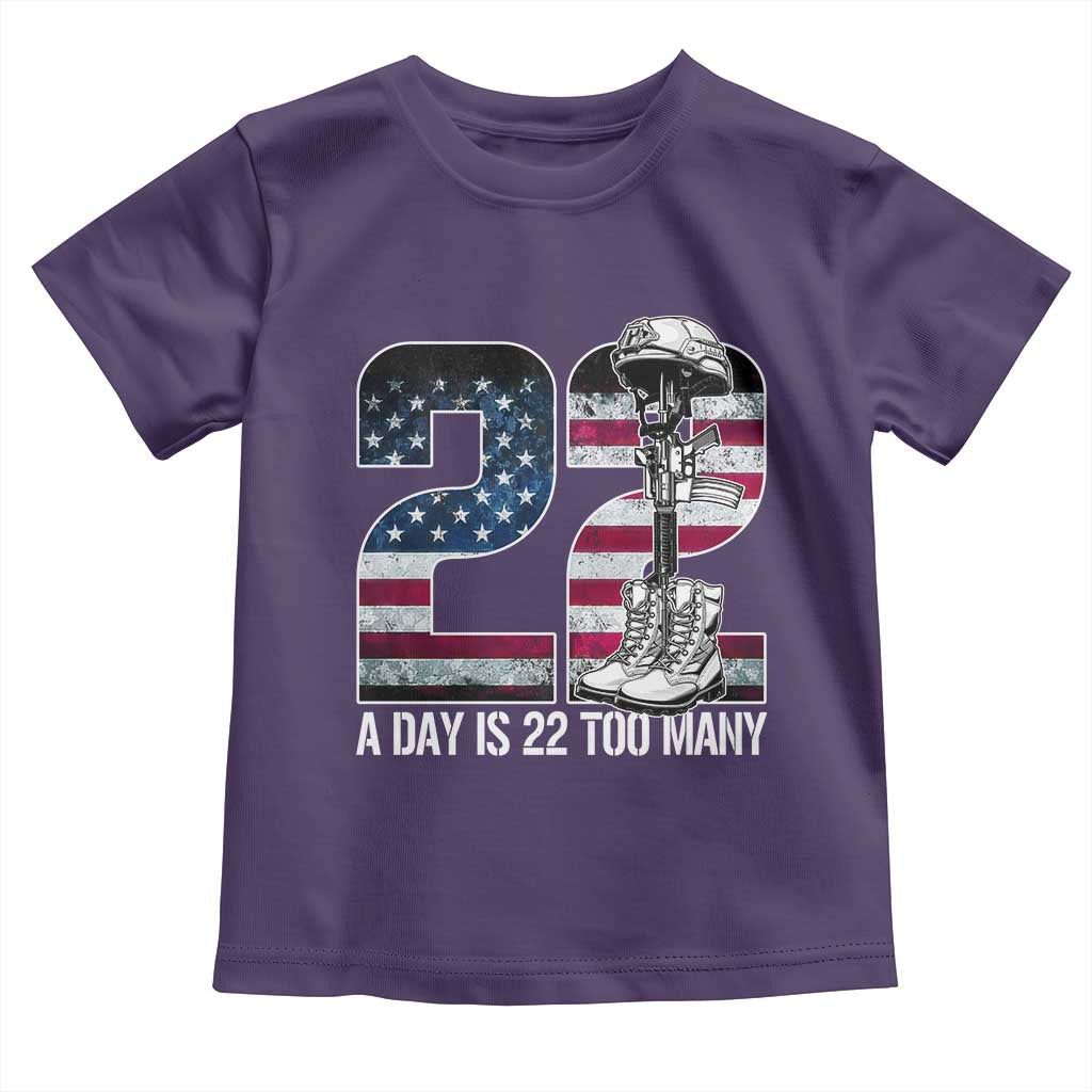 Veteran Suicide Awareness Toddler T Shirt 22 A Day is 22 Too Many Veteran Lives Matter