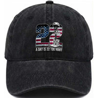 Veteran Suicide Awareness Washed Cotton Baseball Cap 22 A Day is 22 Too Many Veteran Lives Matter