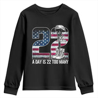 Veteran Suicide Awareness Youth Sweatshirt 22 A Day is 22 Too Many Veteran Lives Matter